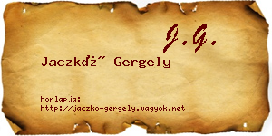 Jaczkó Gergely névjegykártya